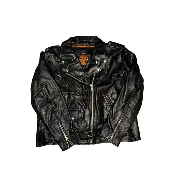 Milwaukee Leather Women's 3XL‎Leather Jacket Zip Liner Biker Retro Punk Belted